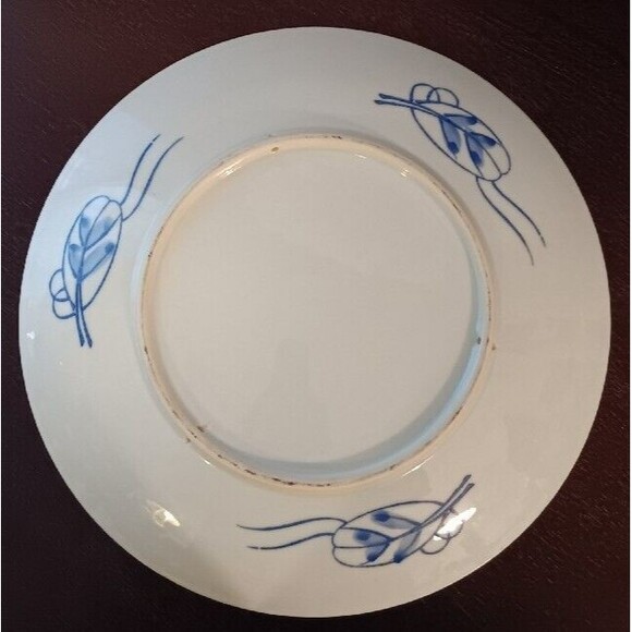 Vintage Japanese Gold Imari Charger Red & Blue Flowers 12" Excellent Condition - Picture 8 of 9